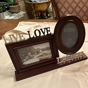 NEW Live Love Laugh Wood standing photo frame Burnes of Boston 4x6 & 6x4 frames